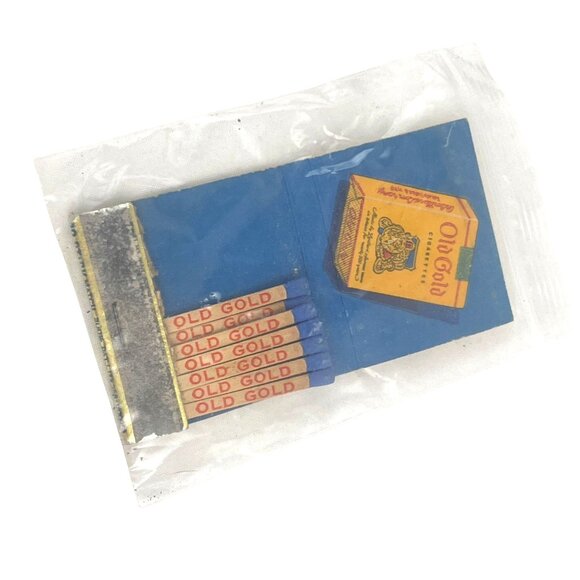Vintage Old Gold Cigarette Matchbook with Matches and Striker Sealed Packaging - Picture 1 of 8